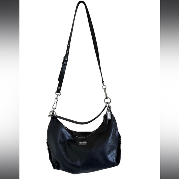 COACH Madison Hailey Black Leather Hobo Bag - Picture 4 of 11